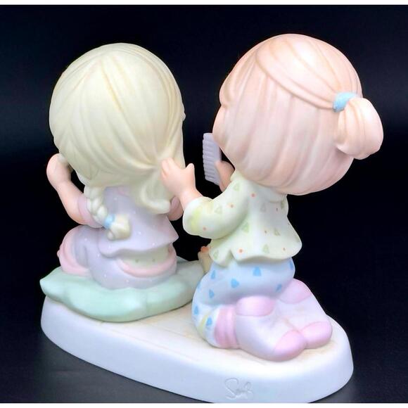 ✨Precious Moments Girls Braiding Hair Figurine – Friendship, Sisters, Childhood - Picture 4 of 4